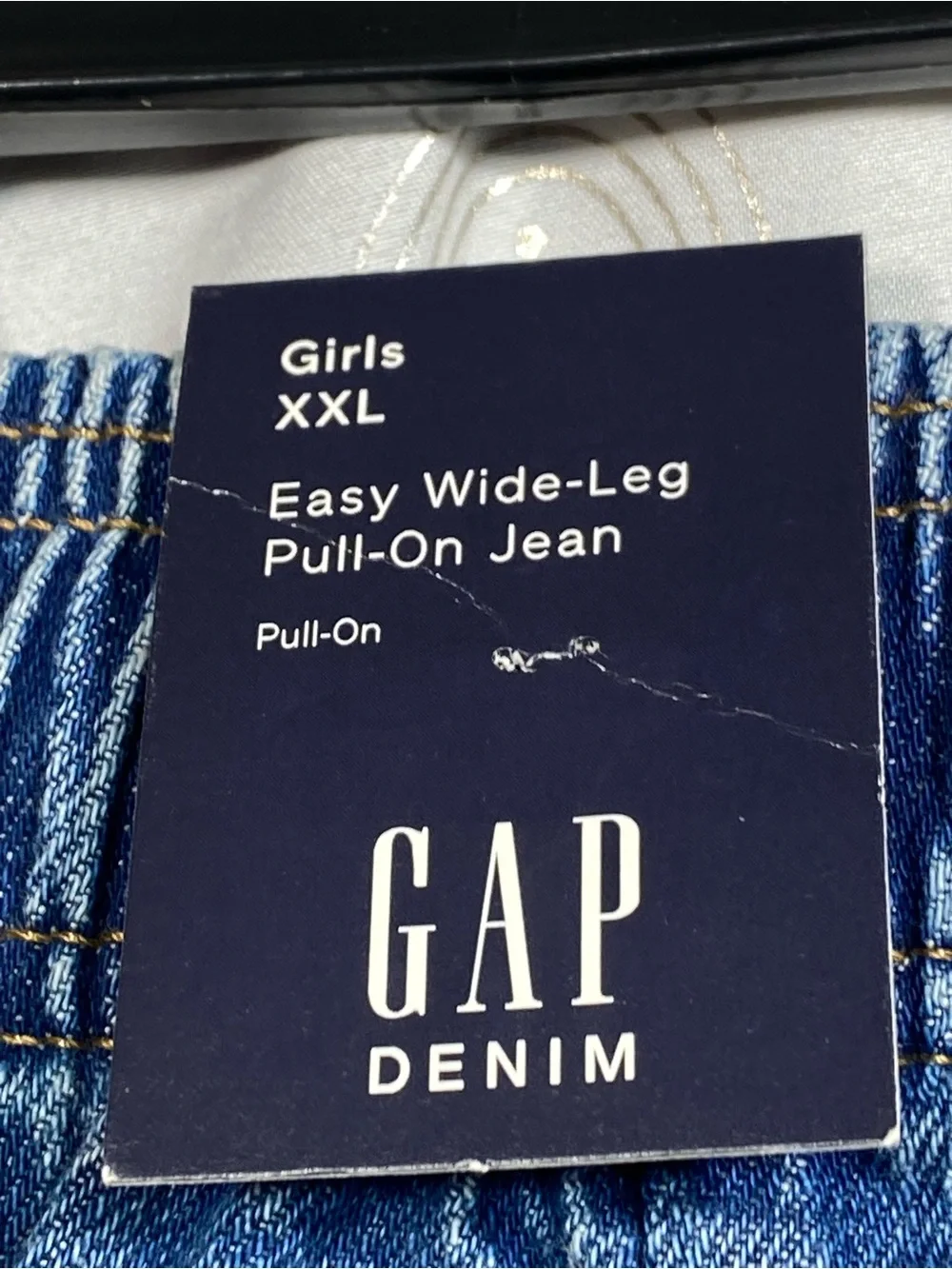 GAP Blue Elastic-Waist Wide-Leg Kids Jeans